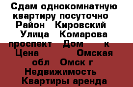 Сдам однокомнатную квартиру посуточно › Район ­ Кировский › Улица ­ Комарова проспект › Дом ­ 22 к1 › Цена ­ 1 000 - Омская обл., Омск г. Недвижимость » Квартиры аренда посуточно   